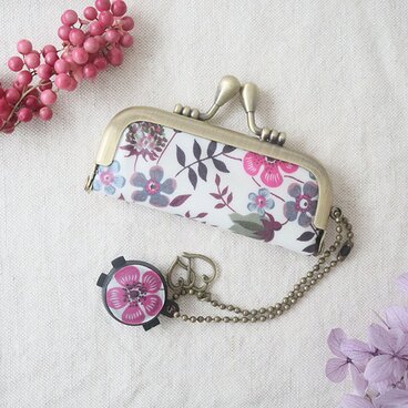 リバティ[エデナム]のがま口印鑑ケース プチ朱肉付き