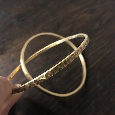 真鍮のバングル Nダブルリング HT