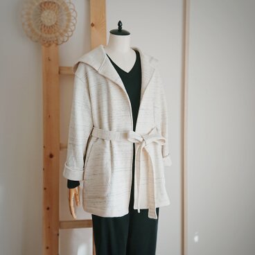 コットンウールのニットコート＊生成＊１点もの