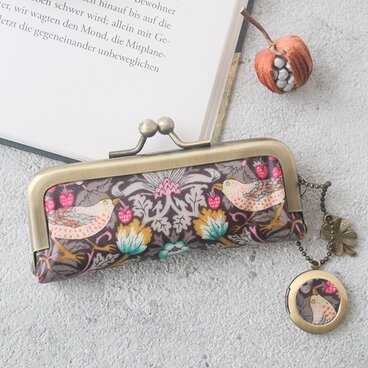 リバティ[エデナム]のがま口印鑑ケース メタル朱肉付き