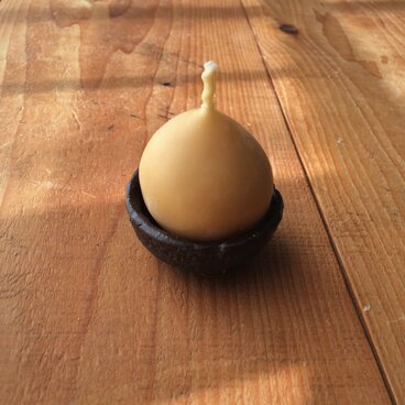 蜜ろうキャンドルと器のセット　黒色