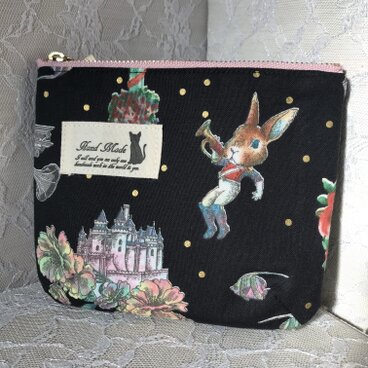 大人可愛い　ミニファスナーポーチ【ナイトブラック】