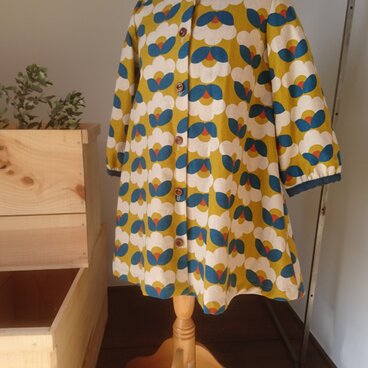 つばき柄ワンピース