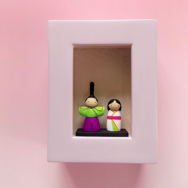 小さい木のお雛さま