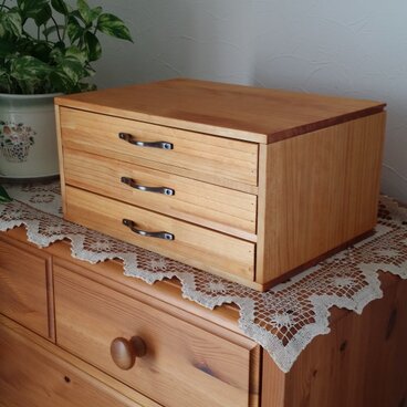 受注製作  三段引出しミニチェストSメイプル