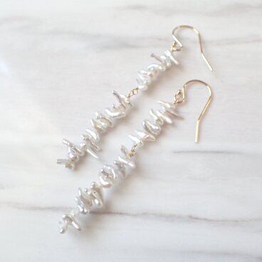 K14GF keshi akoya pearl pierce