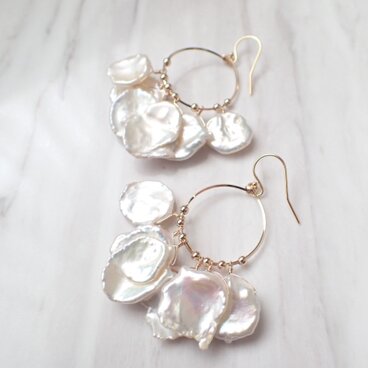 K14gf rose bouquet hoop pierce