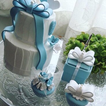 ブルーのクレイケーキ