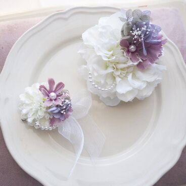 親子セレモニー  コサージュ　lavender
