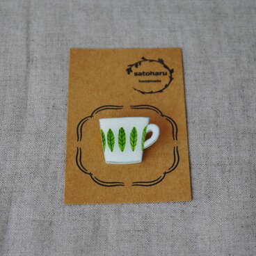 マグカップブローチ＊リーフ