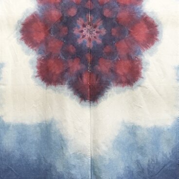 タイダイ染めチャクラのれんchakra red&blue