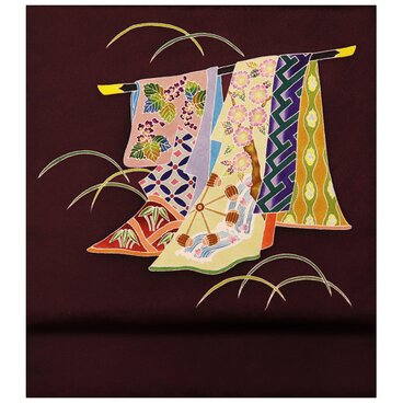 「誰ヶ袖模様」手描き友禅 染名古屋帯