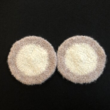 コースター　2枚組　/ gray pink × white