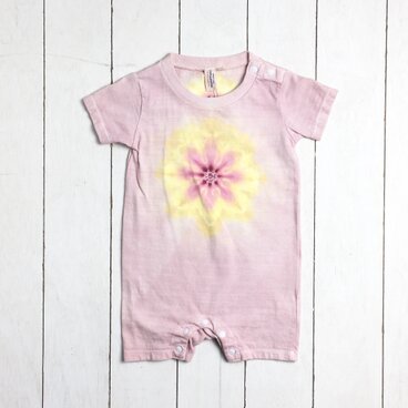 手染めキッズ半袖ロンパース 70 chakra&eye ピンク