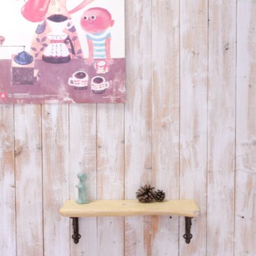 アンティーク加工の棚板　42㎝　（クリームイエロー）