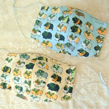 無香料】てくてくモルモットの立体マスク★ペア★２枚セット♪　★即日発送！　ハムスター　