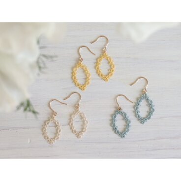 【14kgf】レースピアス 花かざり