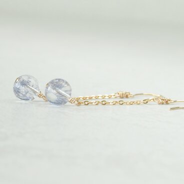 デュモルチェライトインクォーツの耳飾り