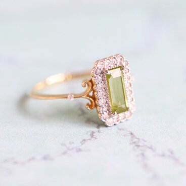 18K Diamonds アンティーク風 Haloリング