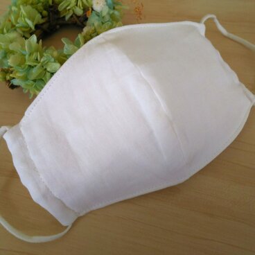 【送料無料】ポケット付　大人用立体マスク　ホワイト　白　