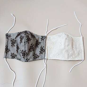 国産ダブルガーゼとレースの立体ガーゼマスク