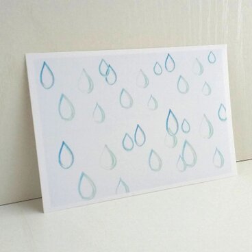 ドロップス　水彩画　ポストカード　3枚セット　雨　しずく　ナチュラル　アート　naturako　