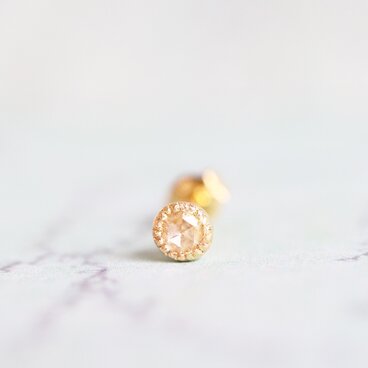 18K Rose Cut Diamond ピアス　(片耳)