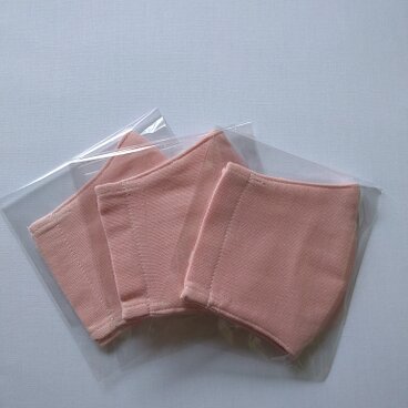 ラスト　3枚セット 立体マスク『ゴム無し』 6重ガーゼ 大人サイズ ピンク