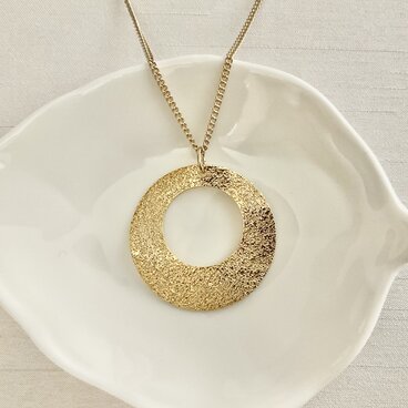 頭からすっぽり被れる 便利なロングネックレス ゴールド