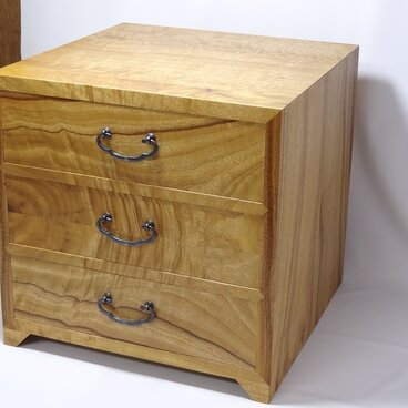 30×30×30cm クスノキ　3段引出 小タンス