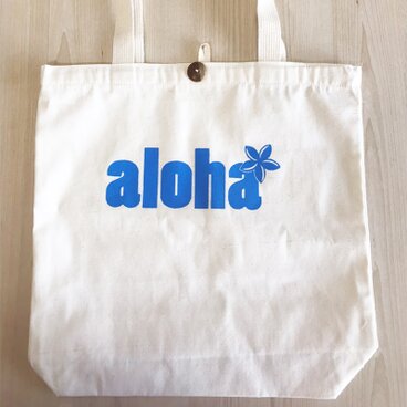 トートバッグ(AlohaプルメリアBLUE)