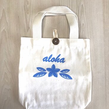【限定発売】ミニトートバッグ(AlohaプルメリアBLUE)