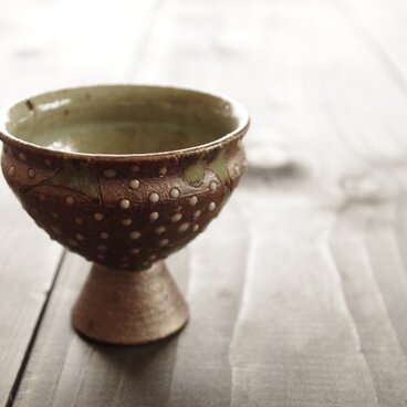 釉彩高杯酒器　葉 A