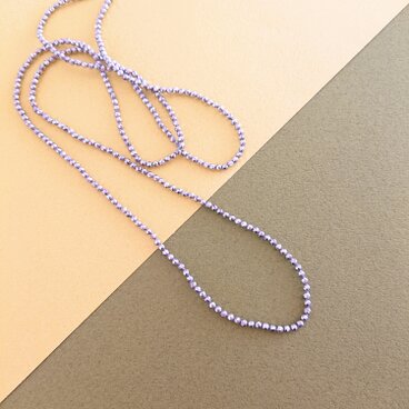 hematite longnecklace / 2ｍｍオールノットSV 90cm