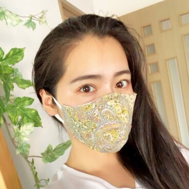 リバティ風・夏涼しい立体型マスク・フィルターポケット付き・綿・マスク・夏・涼しい・夏用マスク・冷感