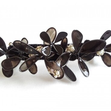 髪飾り*black flower バレッタ