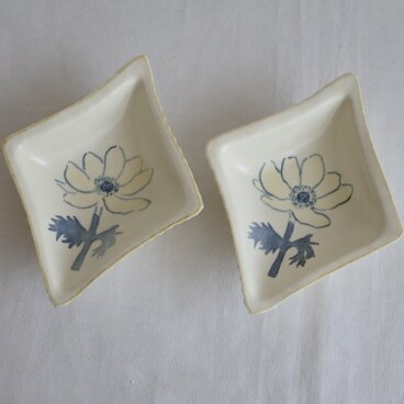 ひし形リム皿（アネモネイエロー）