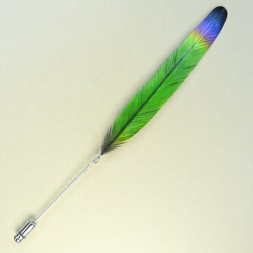 粘土の羽根飾り＿カササギ＿ハットピン＿大