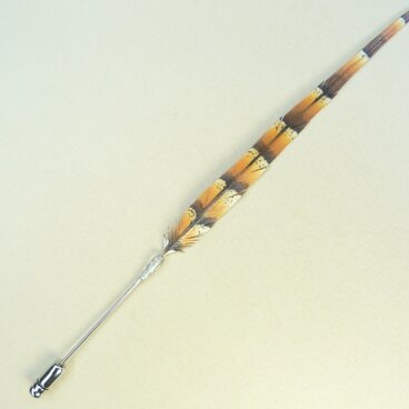 粘土の羽根飾り＿ヤマドリ＿ハットピン＿特大