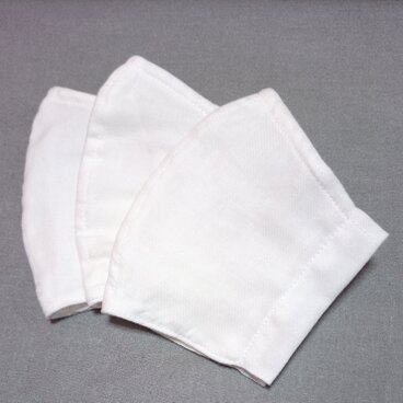 【送料無料】3枚セット　小さめ大人用　洗って繰り返し使える立体マスク　ワイヤー入り　ポケット付き　白　無地