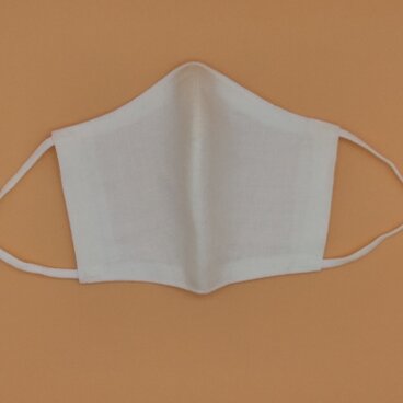 リネン×国産ガーゼのシンプル立体マスク（調節ゴム・ポケット付き）