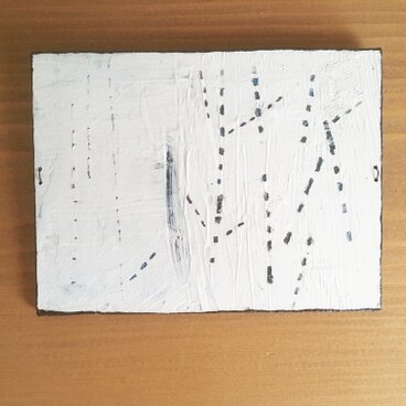 小さな絵　タイトル/ 雨と木々