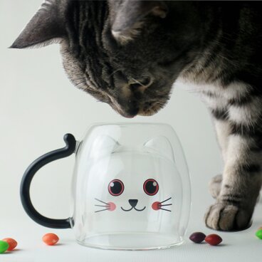 GOODGLAS マグシリーズ『ねこ・クロ』耐熱ホットドリンクOK・結露しにくいグラス