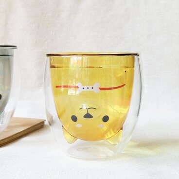 GOODGLAS 豆しば犬「ブラウン」耐熱ホットドリンクOK・結露しにくいグラス