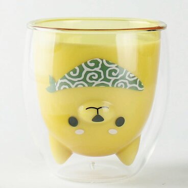 GOODGLAS 唐草しば犬「ブラウン」耐熱ホットドリンクOK・結露しにくいグラス