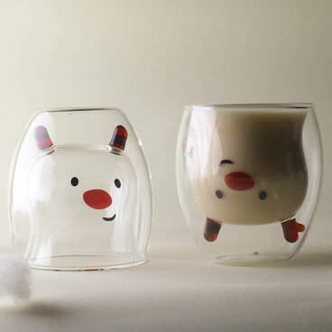 GOODGLAS 角のガラス細工が特徴『鹿・ルドルフ』耐熱ホットドリンクOK・結露しにくいグラス