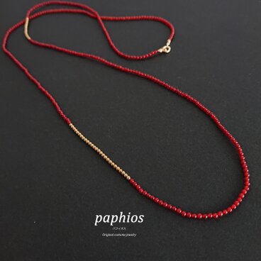赤いネックレス90ｃｍ