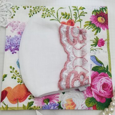 レースマスク⭐　花柄⭐可愛い♪初夏に涼しい♪マスク