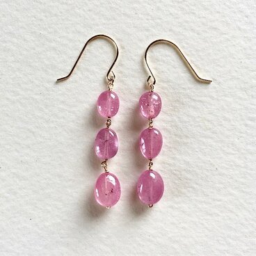 【K10】ピンクサファイアのピアス