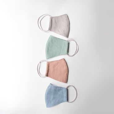 ずれにくい麻とガーゼのマスク｜アンティークミント